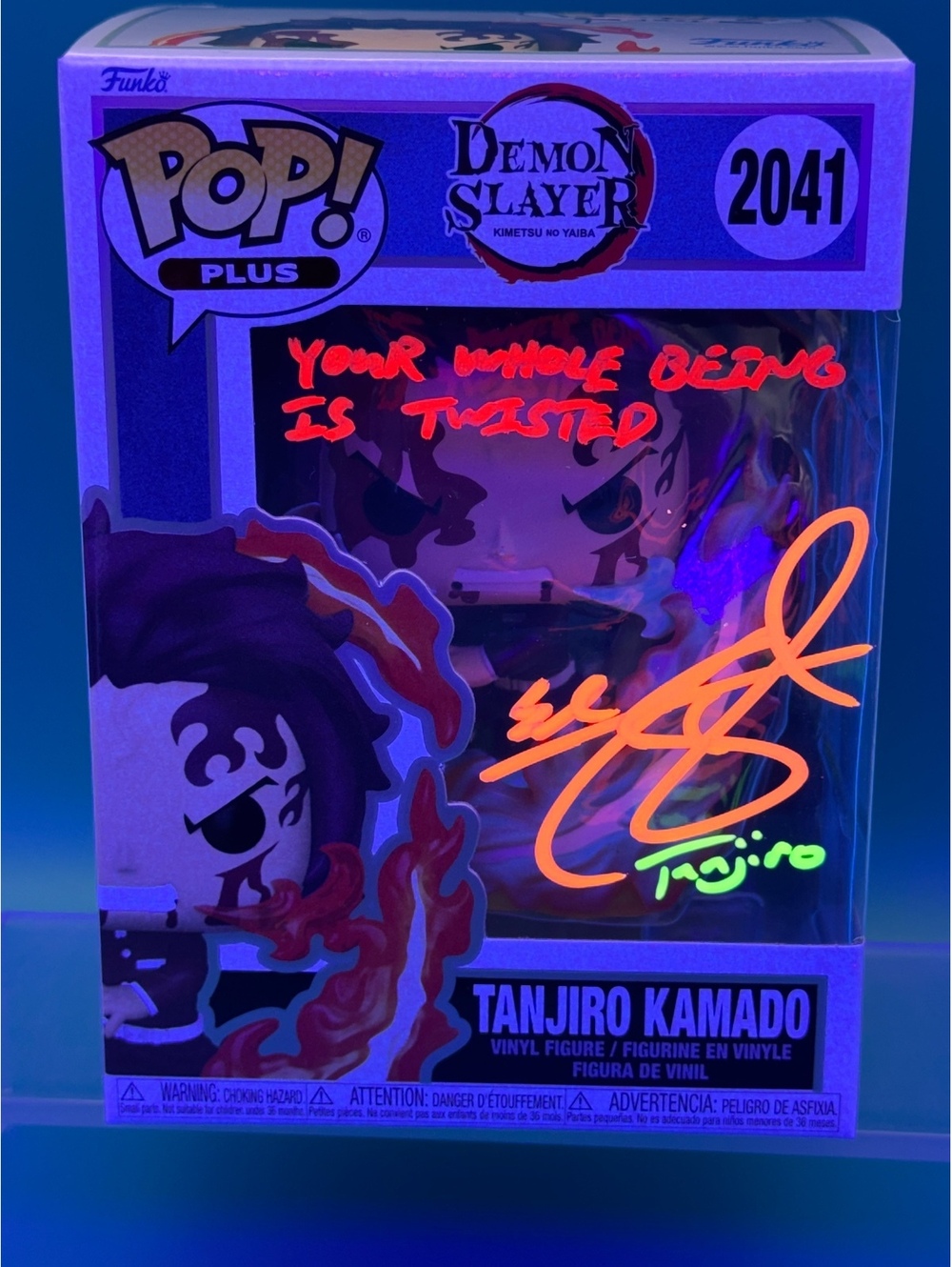 Zach Aguilar signed Tanjiro dancing flame funko demon slayer #2041  JSA COA
